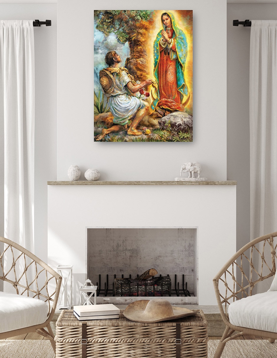 Cuadro decorativo Señora De Guadalupe Y Juan Diego técnica mixta Religión 6