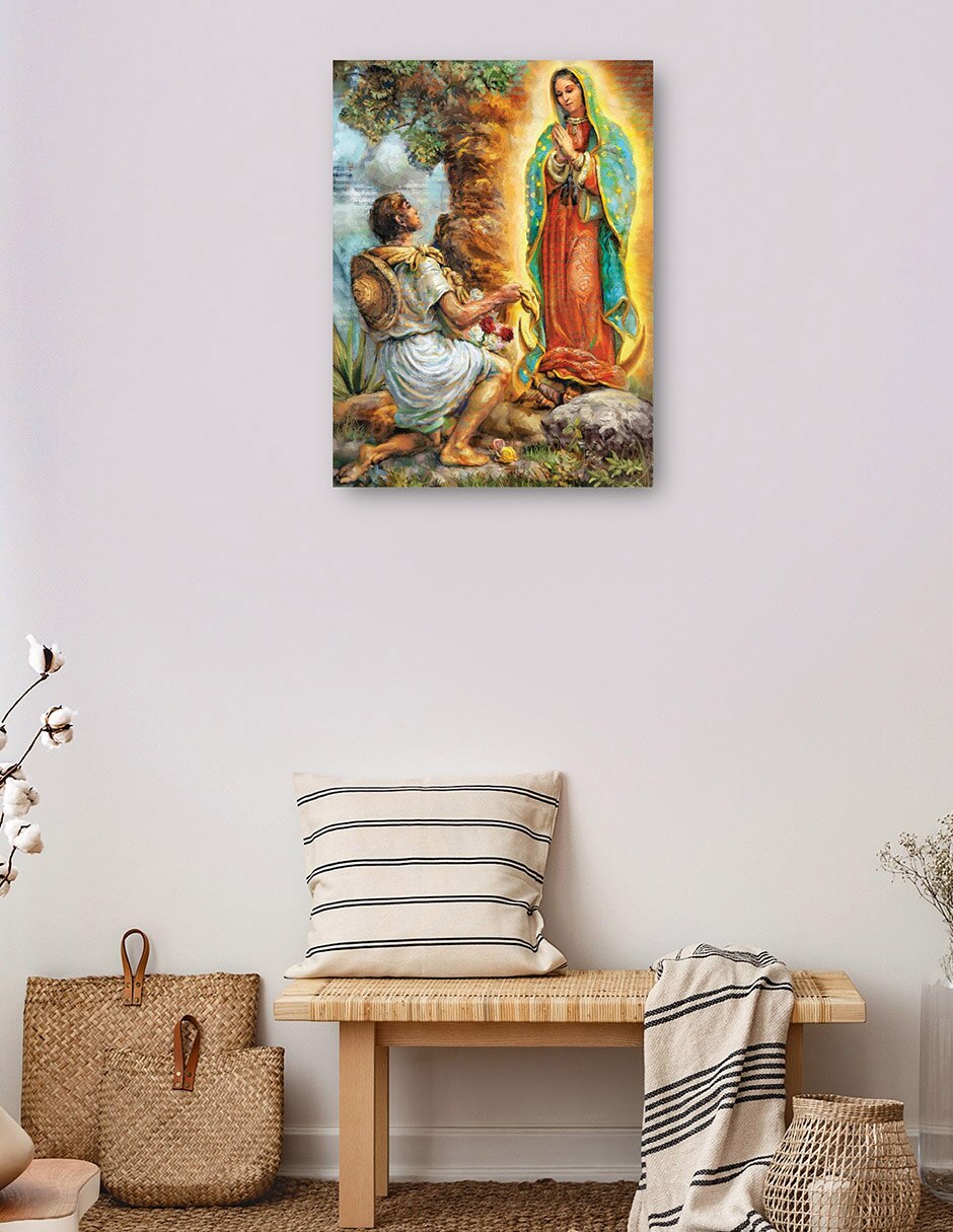 Cuadro decorativo Señora De Guadalupe Y Juan Diego técnica mixta Religión 7