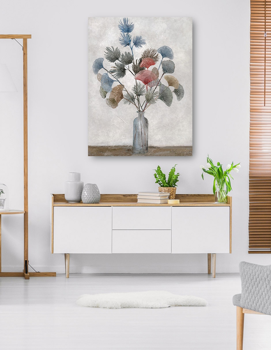 Cuadro decorativo Tonos Frescos técnica mixta Floreros 4