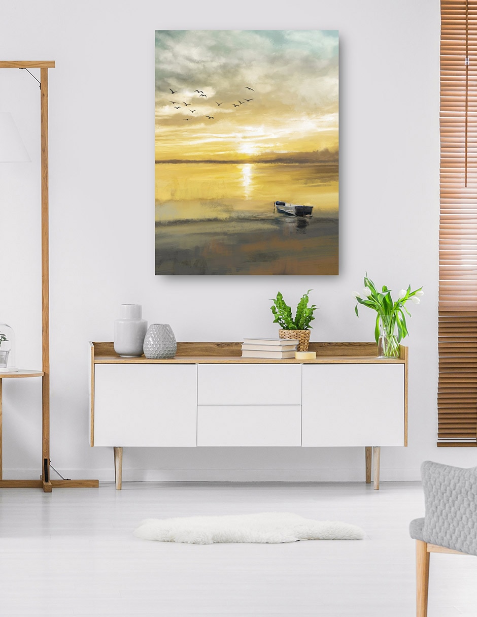 Cuadro decorativo Vuelo Nocturno técnica mixta Crepúsculo 4