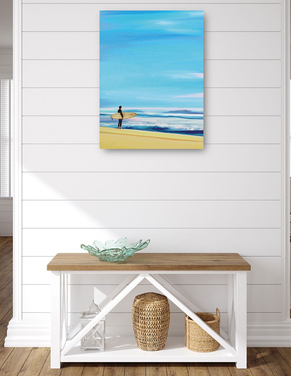 Cuadro decorativo Surfista De Mediados De Siglo técnica mixta Playas 6