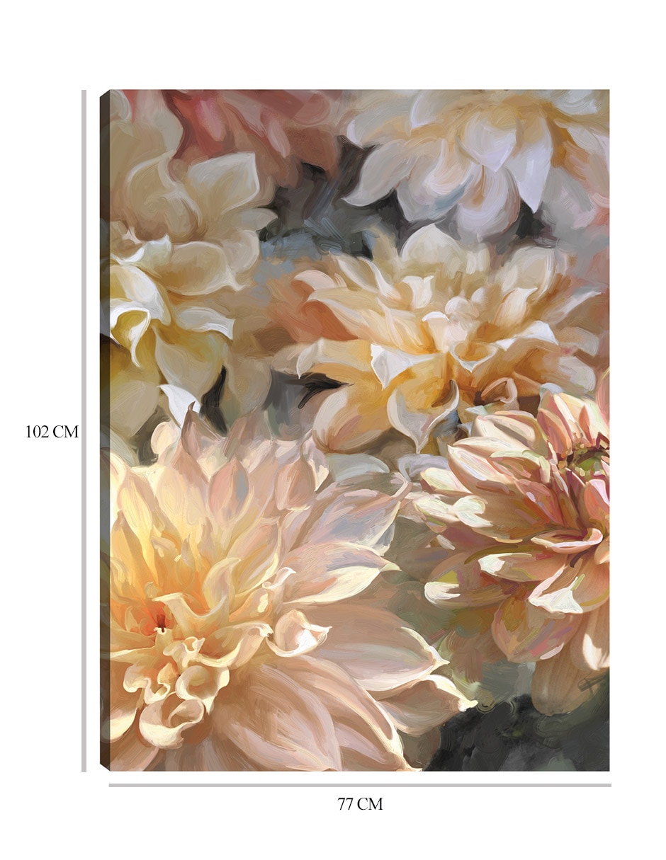 Cuadro decorativo Sherbert Dalias técnica mixta Floración 9