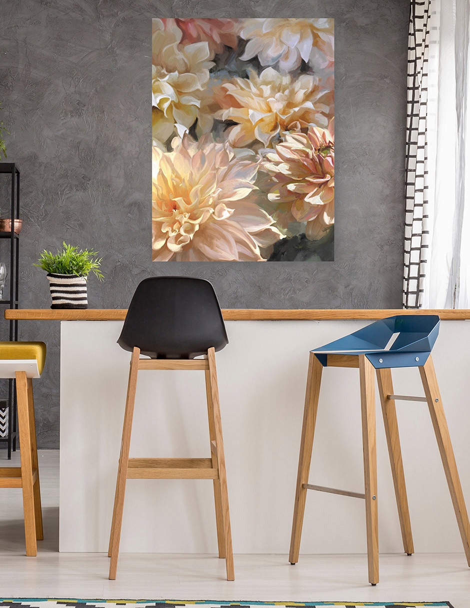Cuadro decorativo Sherbert Dalias técnica mixta Floración 5
