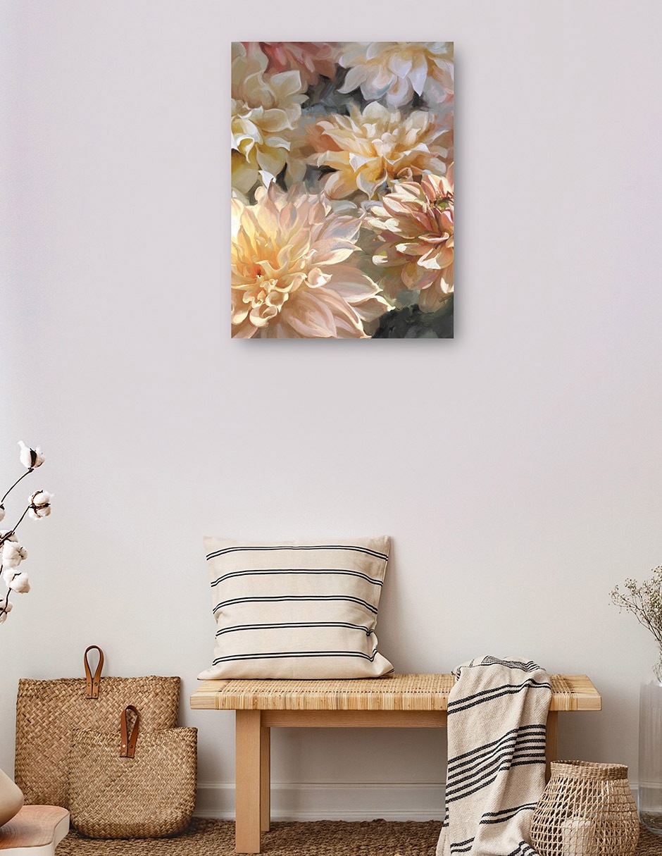 Cuadro decorativo Sherbert Dalias técnica mixta Floración 7