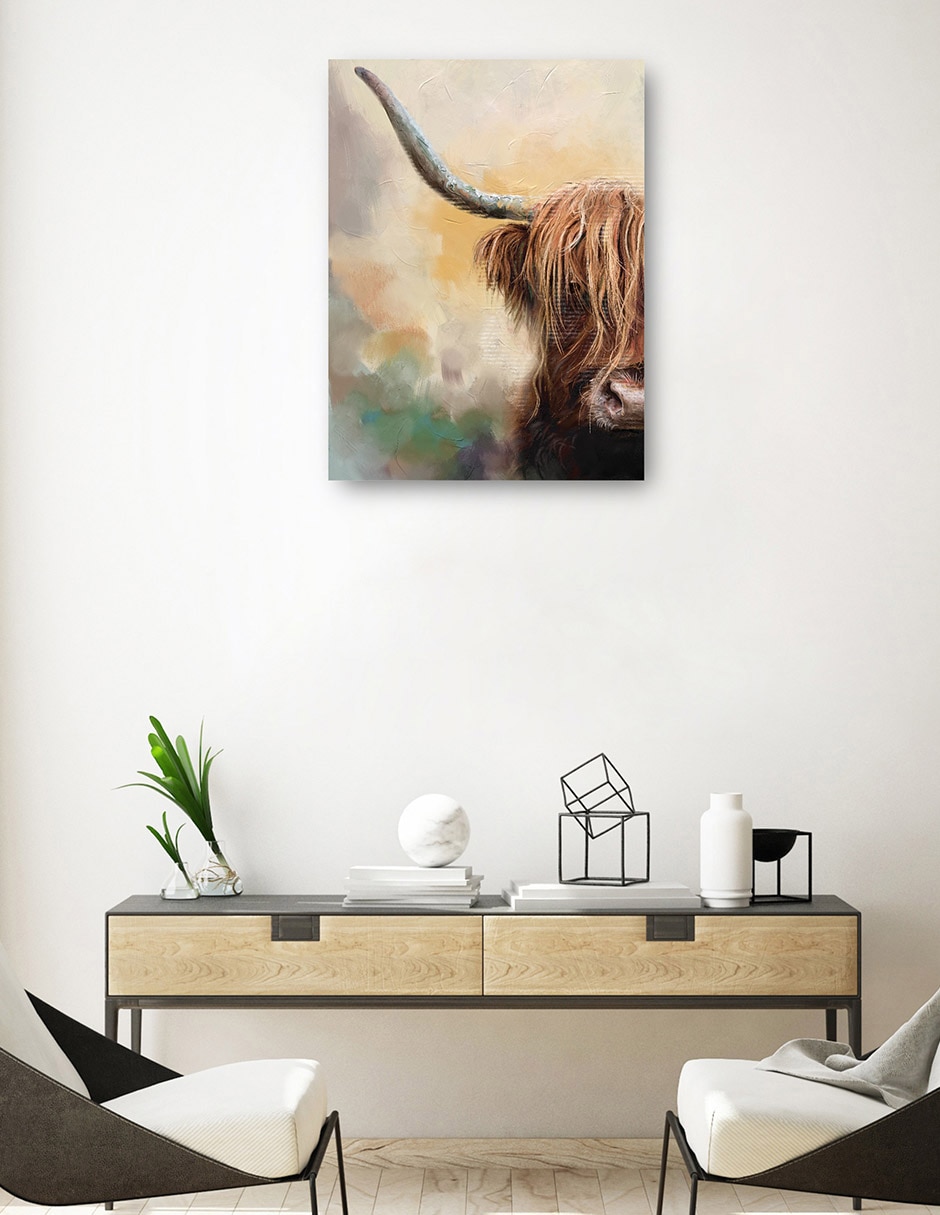 Cuadro decorativo Tierras Altas técnica mixta Animales Domésticos 7