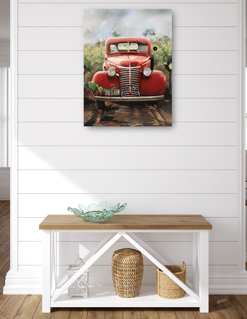 Cuadro decorativo Pequeño Camión Rojo técnica mixta Transportes 6