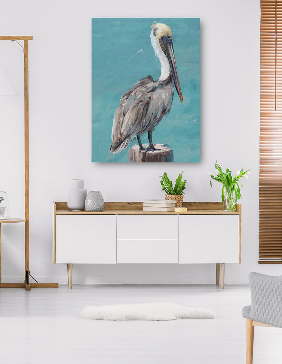 Cuadro decorativo Perca Pelícano I técnica mixta Vida Silvestre 4