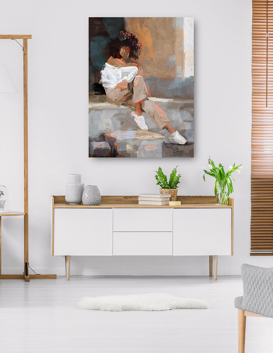 Cuadro decorativo Musa II técnica mixta Siluetas 4
