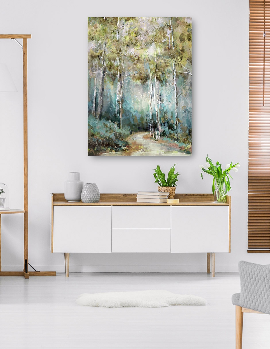 Cuadro decorativo Primavera Sinuosa técnica mixta Bosques 4