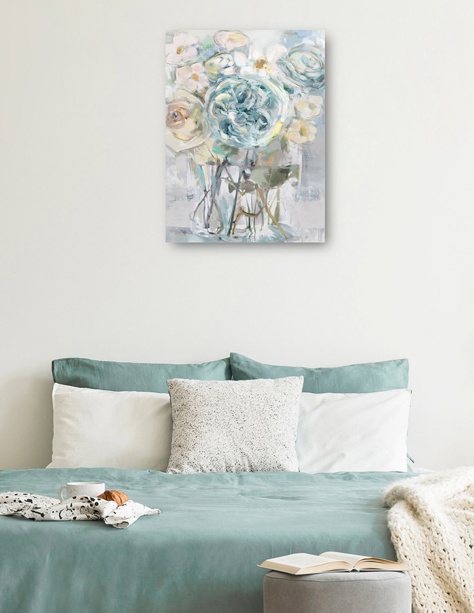 Cuadro decorativo Selecciones De Verano Azul técnica mixta Arreglo Floral 7