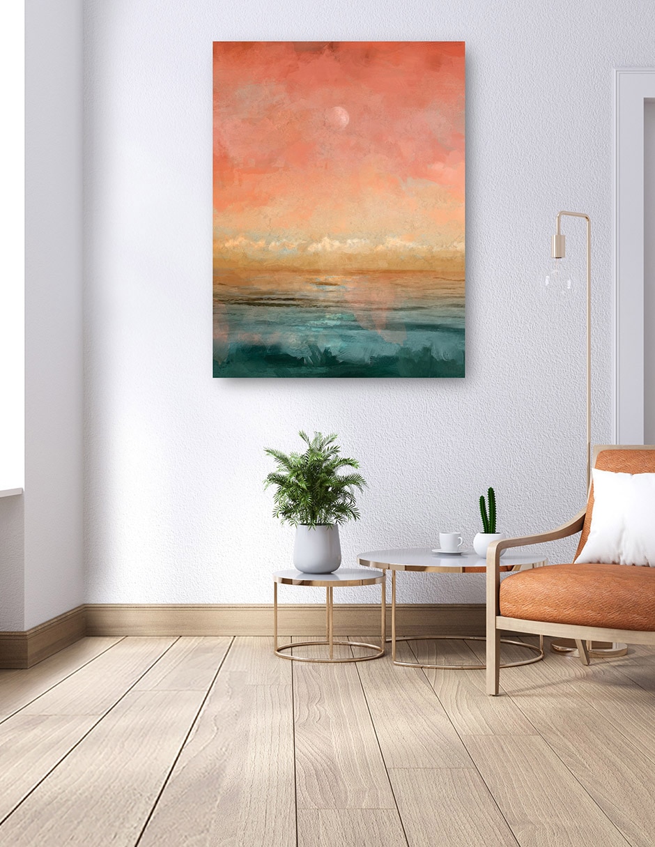 Cuadro decorativo Resplandor Lunar técnica mixta Playas 4
