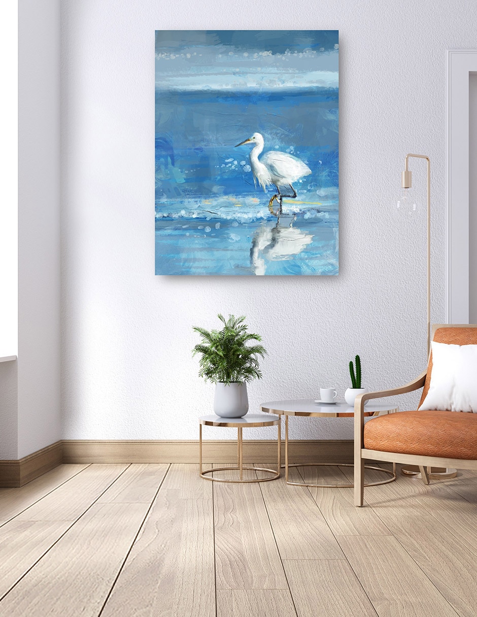 Cuadro decorativo Reflexión Costera técnica mixta Aves Silvestres 4