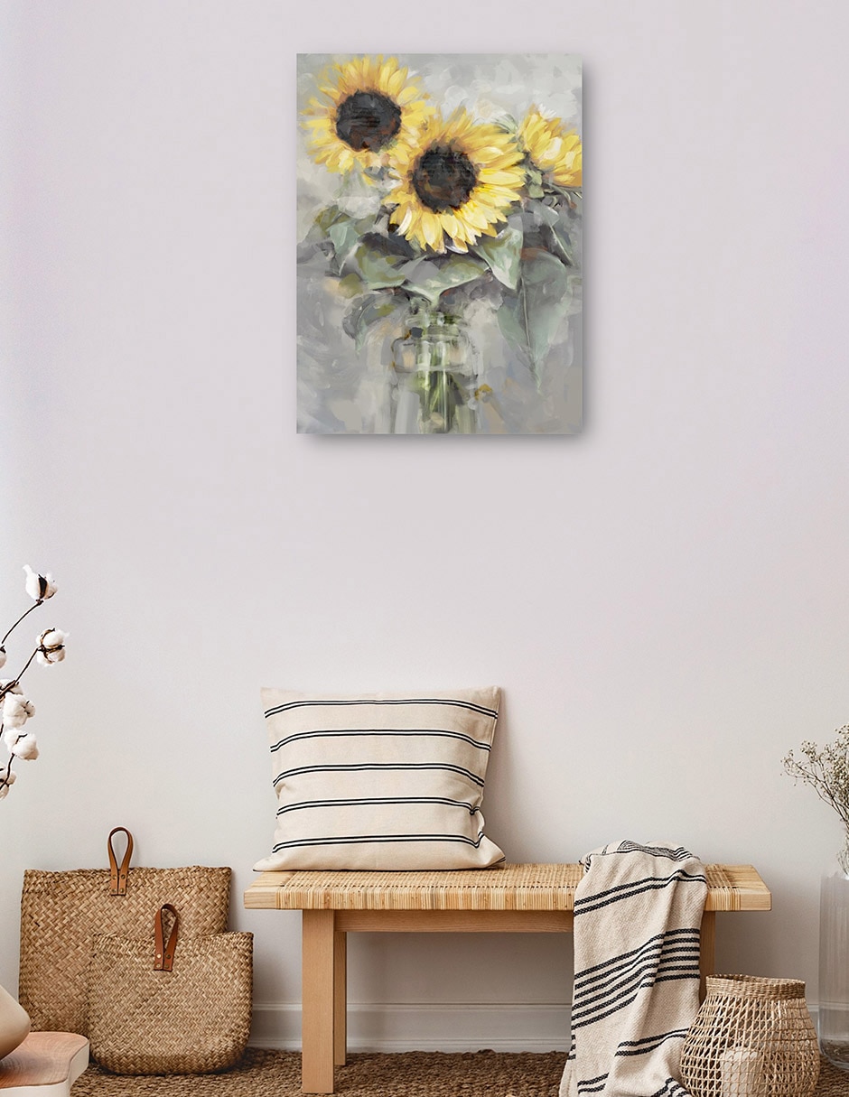 Cuadro decorativo técnica mixta Girasoles 7