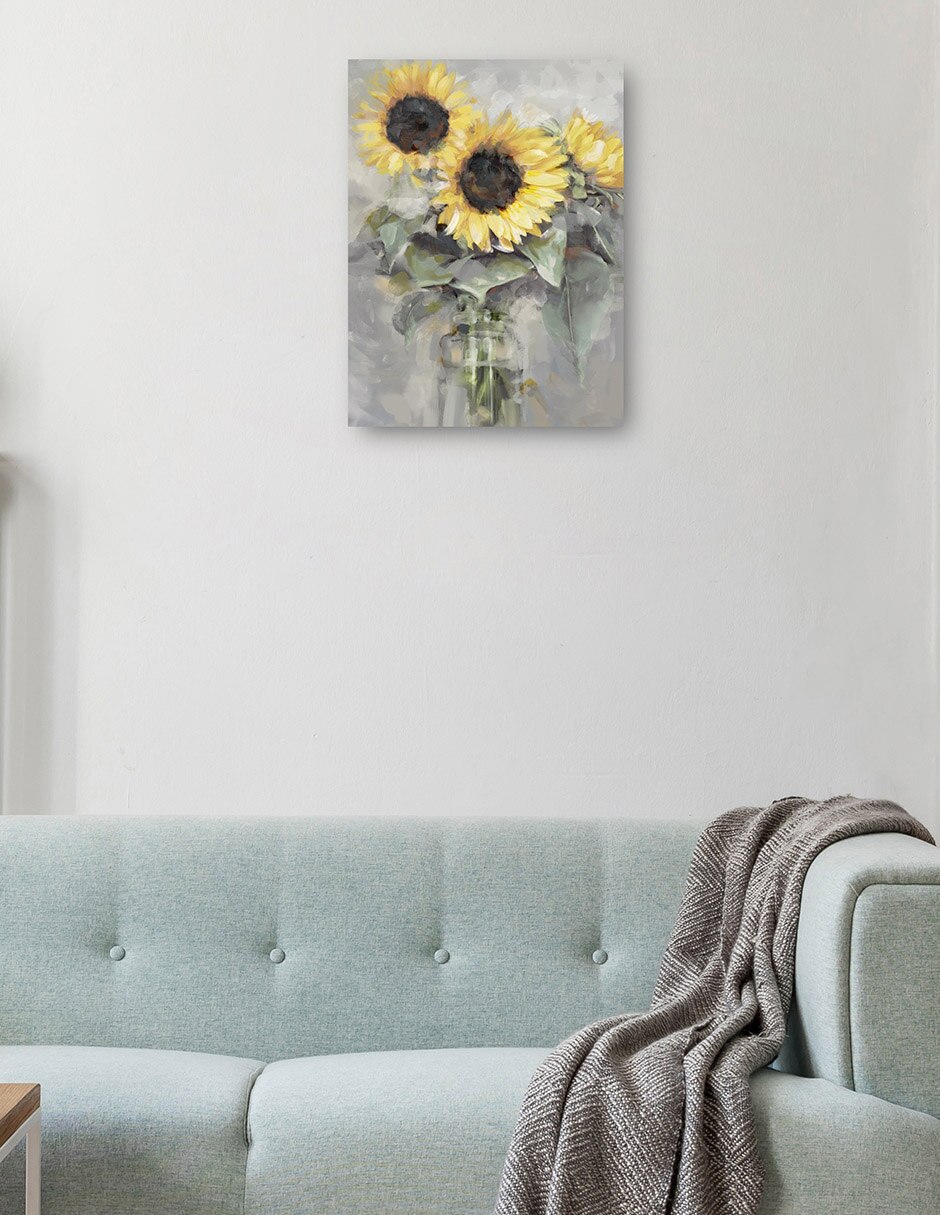 Cuadro decorativo técnica mixta Girasoles 8