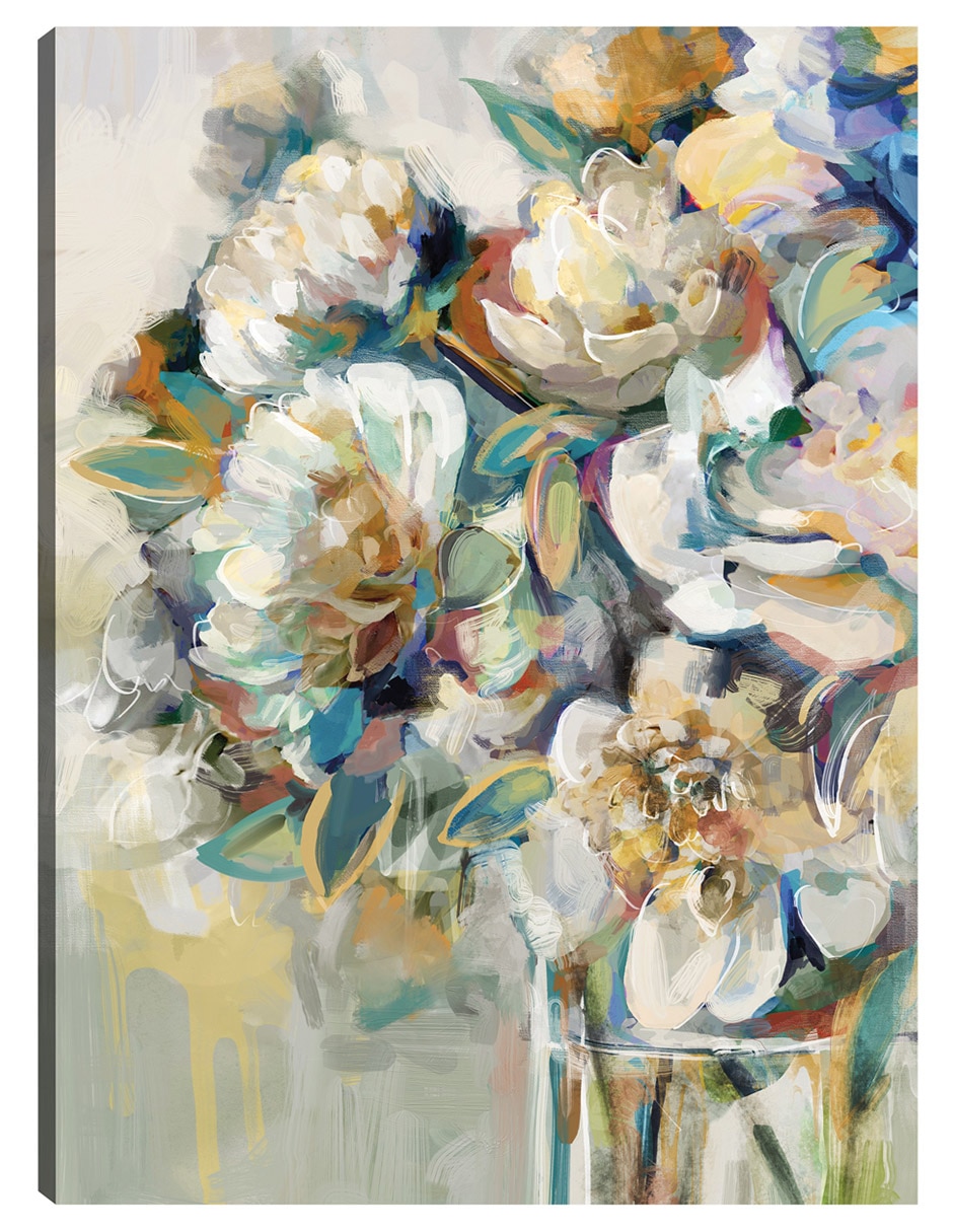 Cuadro decorativo Reunión De Peonía técnica mixta Arreglo Floral