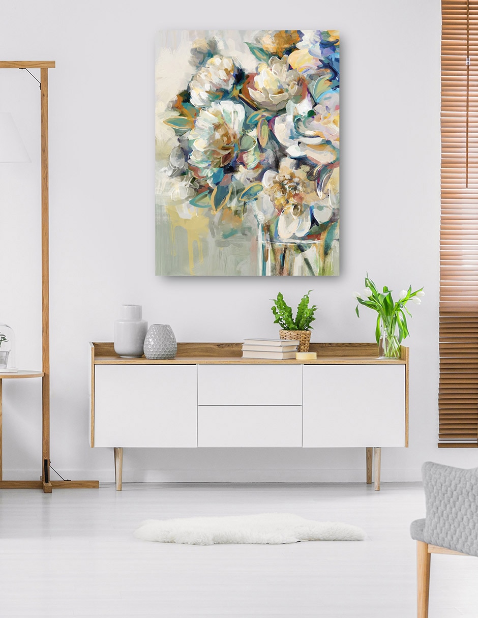 Cuadro decorativo Reunión De Peonía técnica mixta Arreglo Floral 4