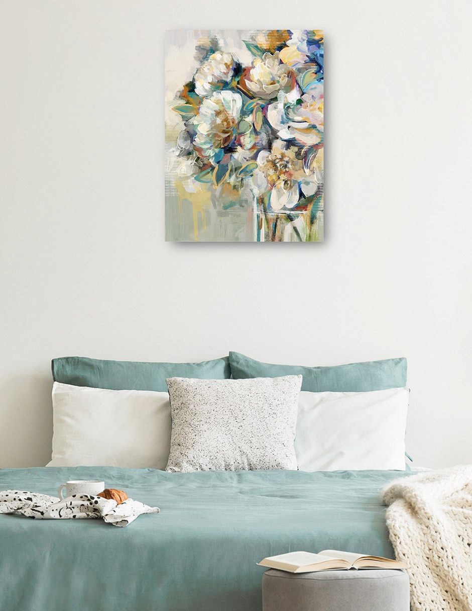 Cuadro decorativo Reunión De Peonía técnica mixta Arreglo Floral 7