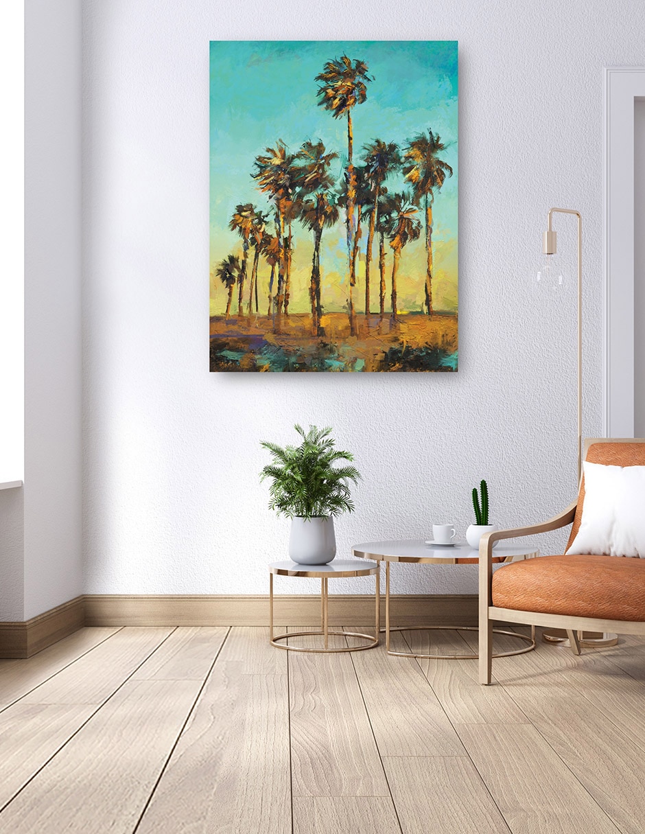 Cuadro decorativo Palmas De La Tarde técnica mixta Verano 4