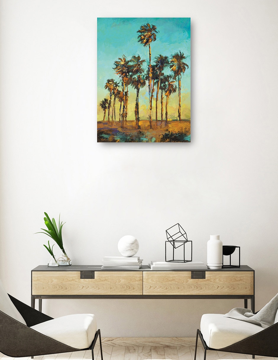 Cuadro decorativo Palmas De La Tarde técnica mixta Verano 7