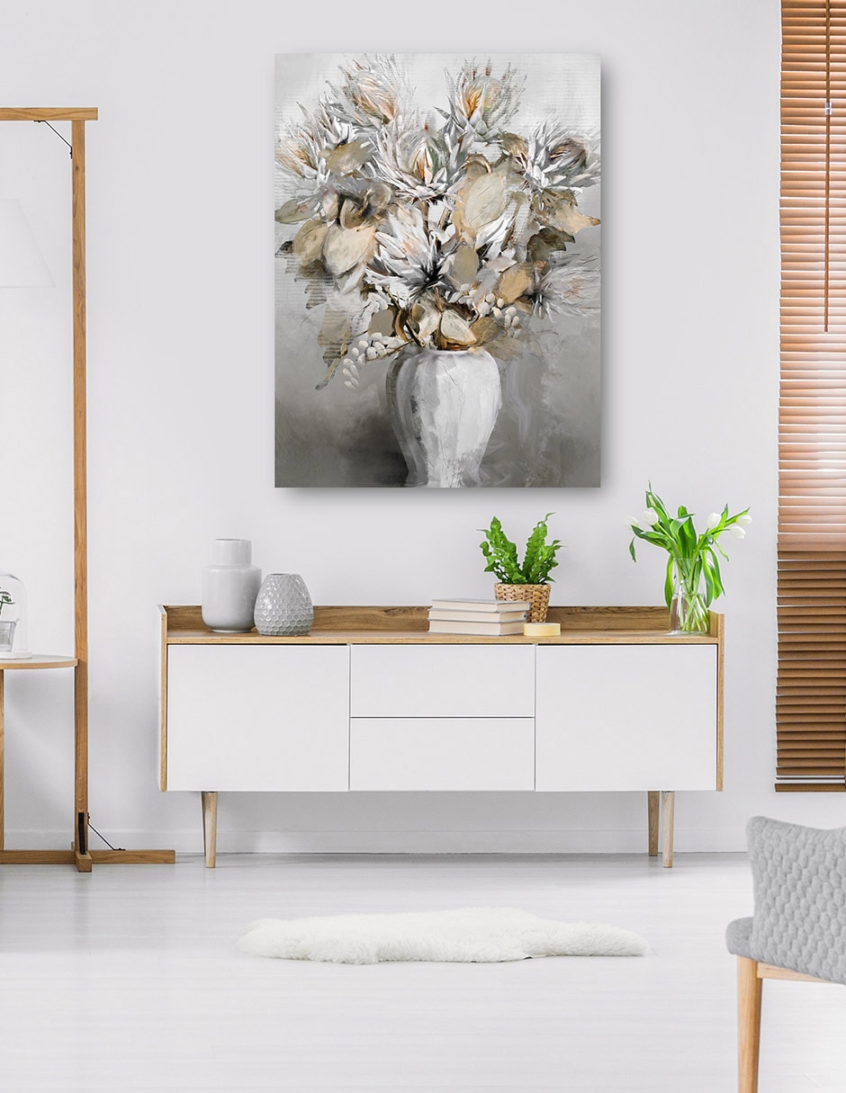 Cuadro decorativo Preciosos Susurros II técnica mixta Floreros 4