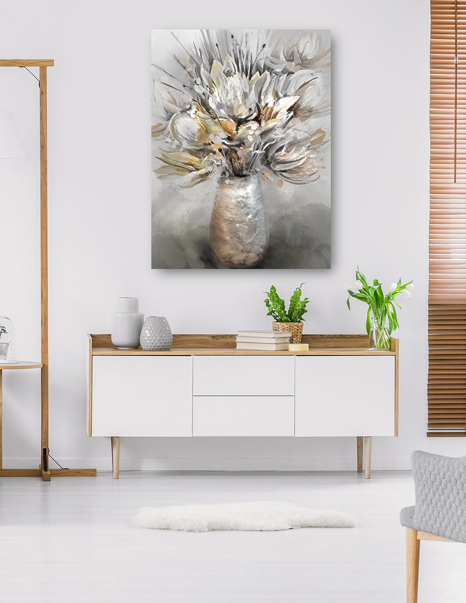 Cuadro decorativo Preciosos Susurros III técnica mixta Floreros 4