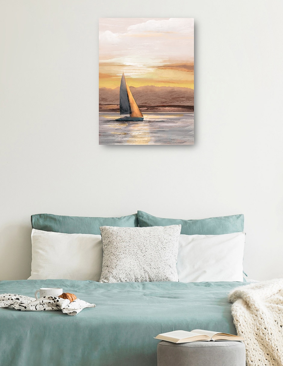 Cuadro decorativo Navegar Lejos Del Atardecer técnica mixta Navegación 7