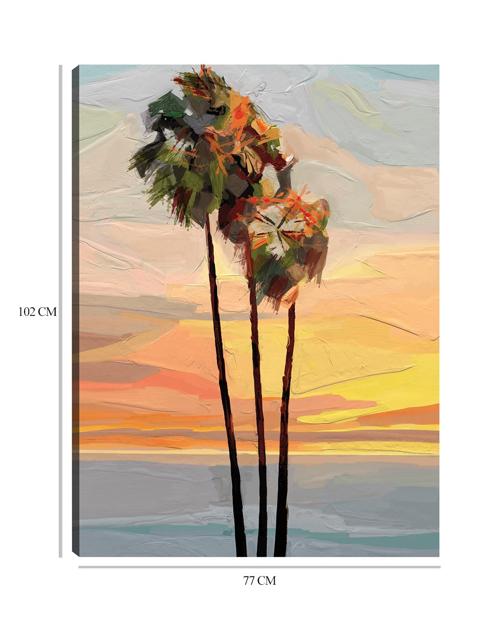 Cuadro decorativo Puesta De Sol técnica mixta Palmeras 9