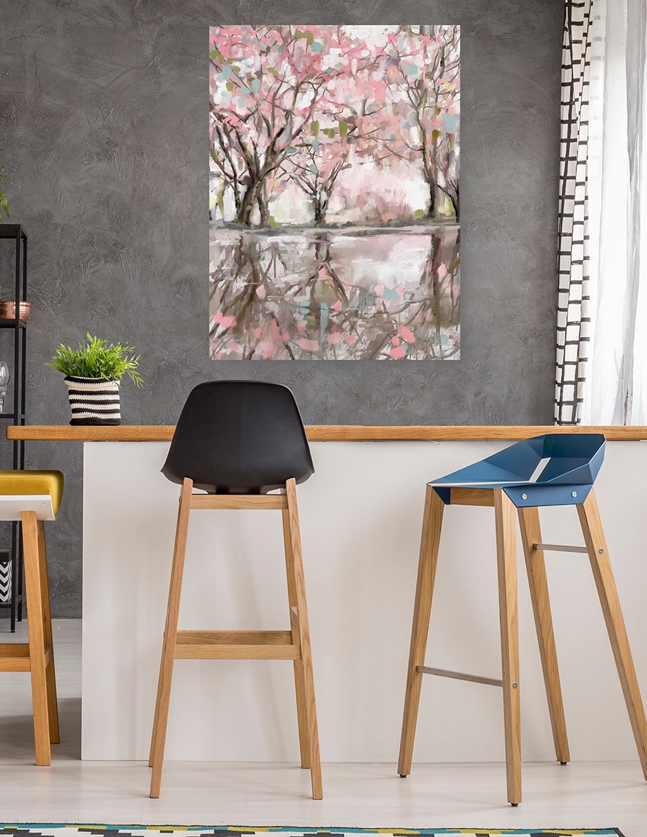 Cuadro decorativo Reflejos De Flor Rosa técnica mixta Lagos 5
