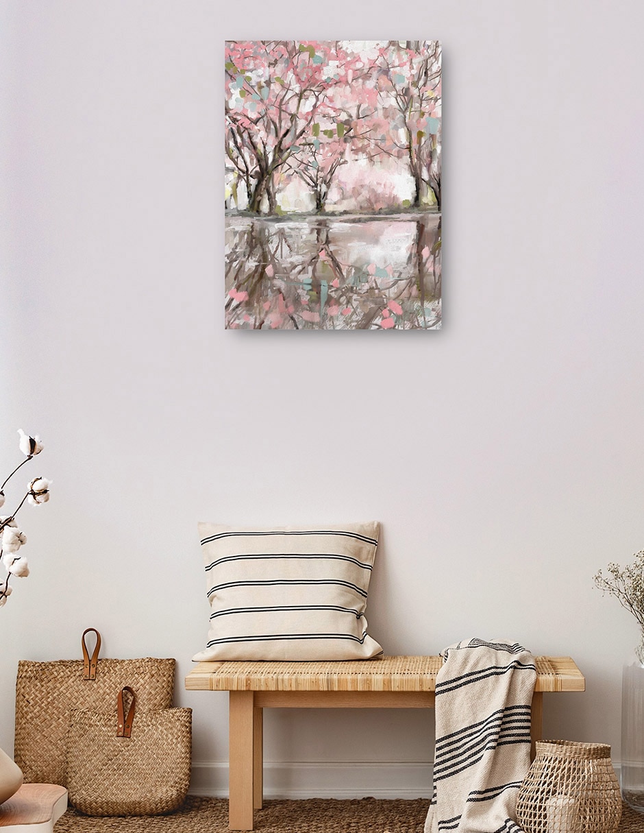 Cuadro decorativo Reflejos De Flor Rosa técnica mixta Lagos 7