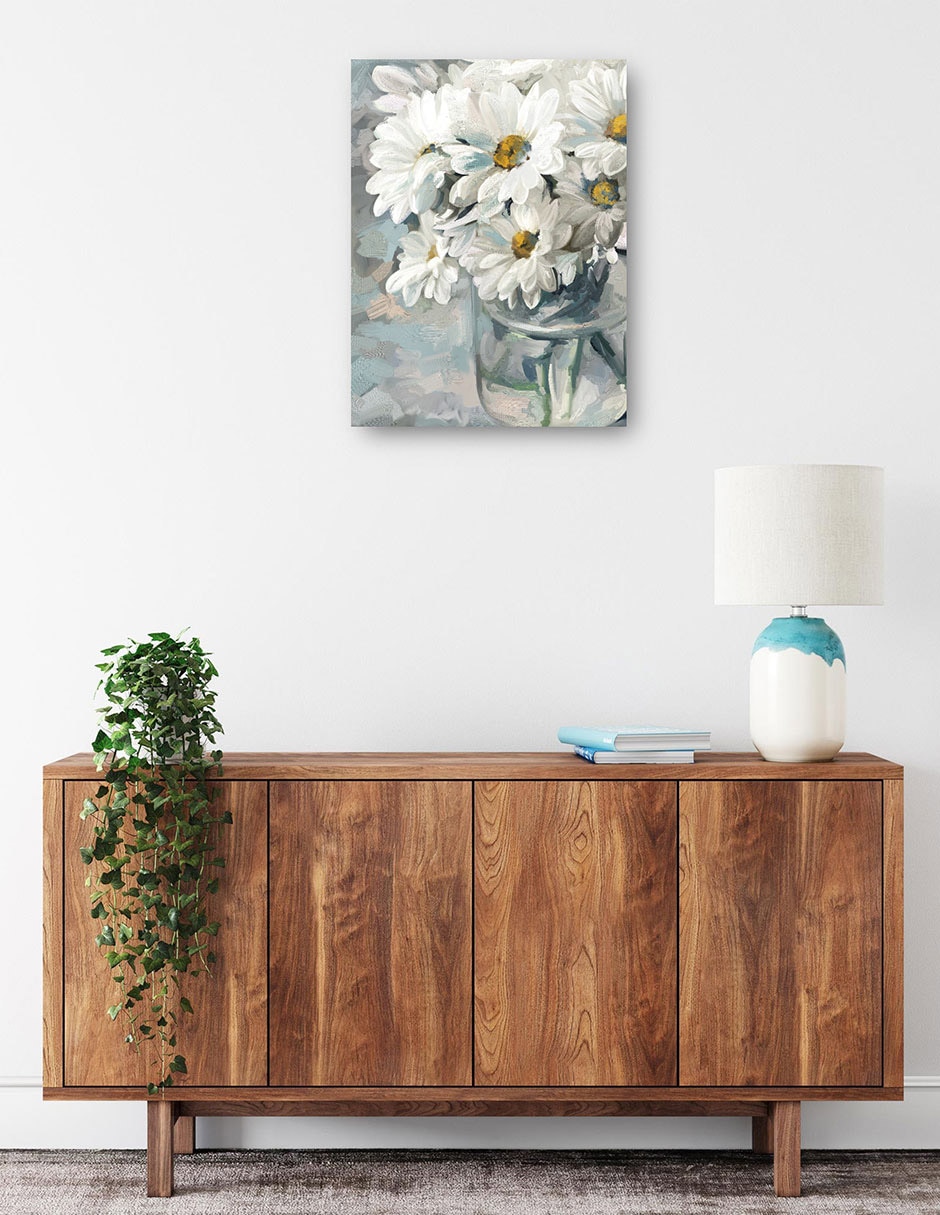 Cuadro decorativo Ramo En Tarro De Albañil II técnica mixta Floreros 8