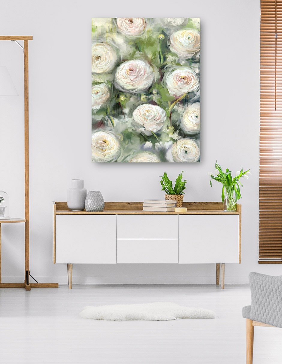 Cuadro decorativo Ranúnculo I técnica mixta Floración 4