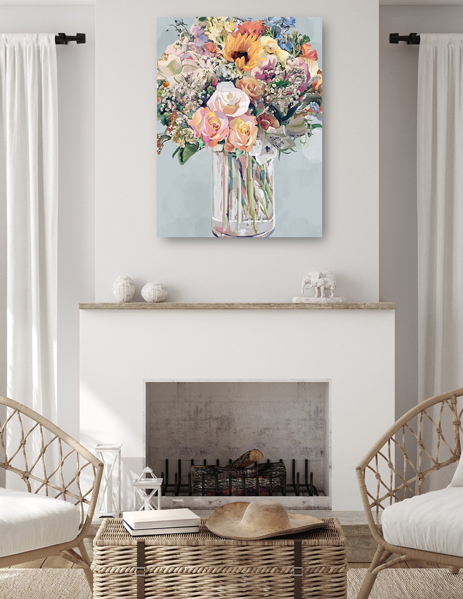 Cuadro decorativo Mazo Di Fiori técnica mixta Floreros 6
