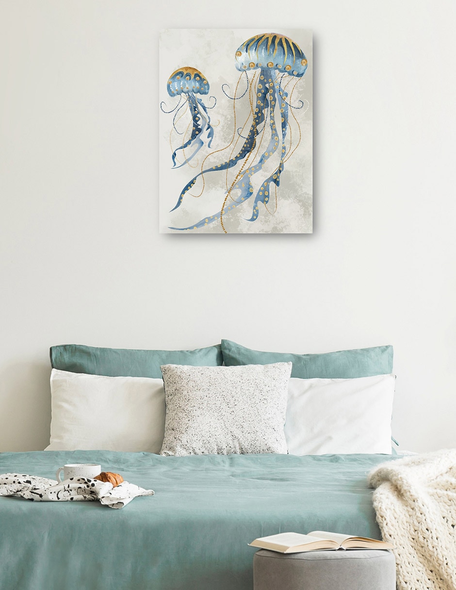 Cuadro decorativo Medusas De Mar II técnica mixta Criaturas Marinas 7