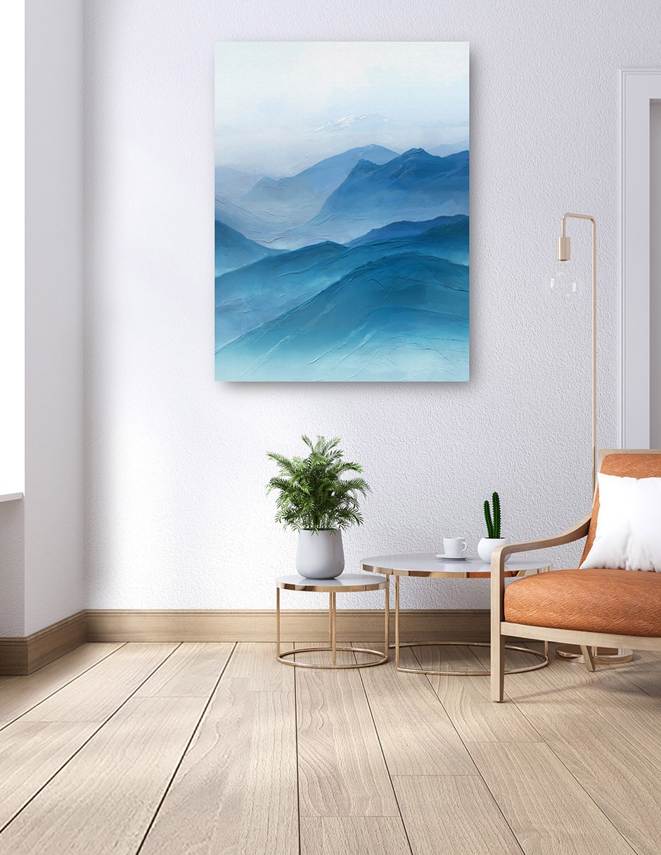 Cuadro decorativo Misty Blues técnica mixta Océanos 4