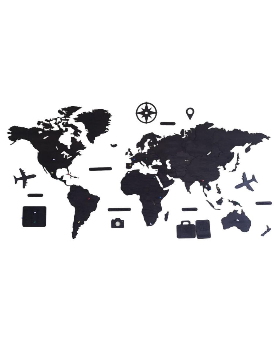 Cuadro decorativo mapas de madera del mundo Cuadro decorativo mapas de madera del mundo