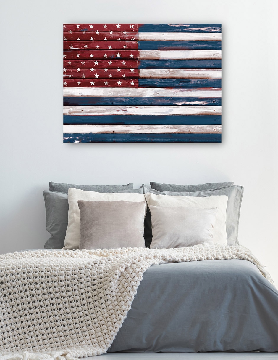Cuadro decorativo Shiplap Lealtad II técnica mixta Patriotismo 5