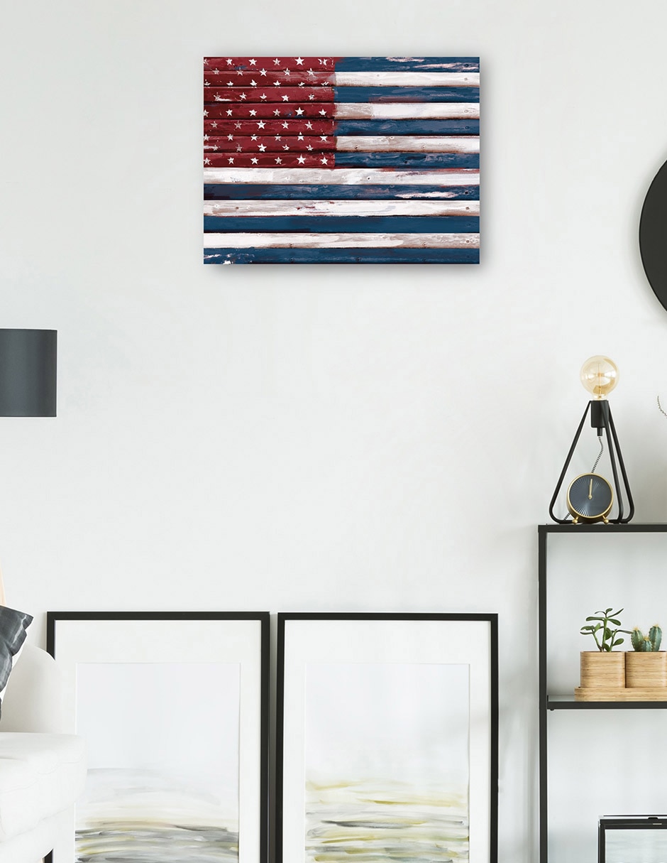 Cuadro decorativo Shiplap Lealtad II técnica mixta Patriotismo 7