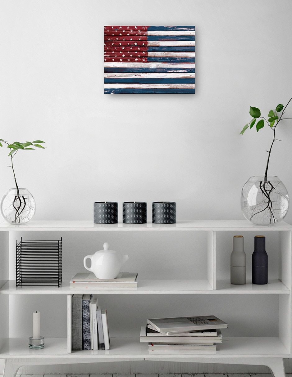Cuadro decorativo Shiplap Lealtad II técnica mixta Patriotismo 8