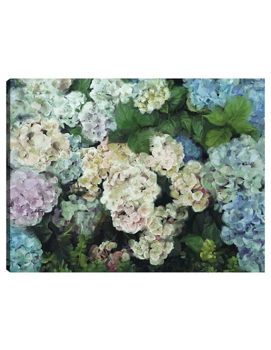 Cuadro decorativo Jardín De Hortensias técnica mixta Primavera