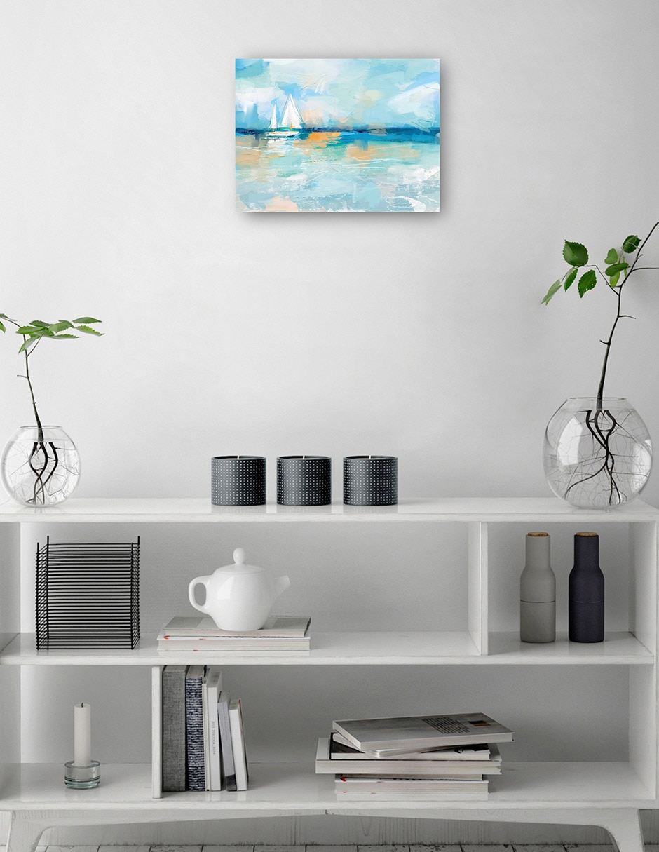 Cuadro decorativo Vela Moderna técnica mixta Navegación 2