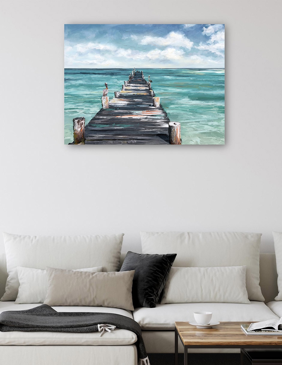 Cuadro decorativo técnica mixta Muelles 5