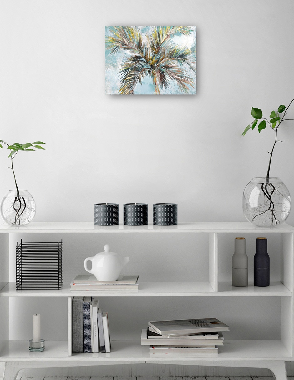 Cuadro decorativo Palmas de entrada técnica mixta Trópico 3
