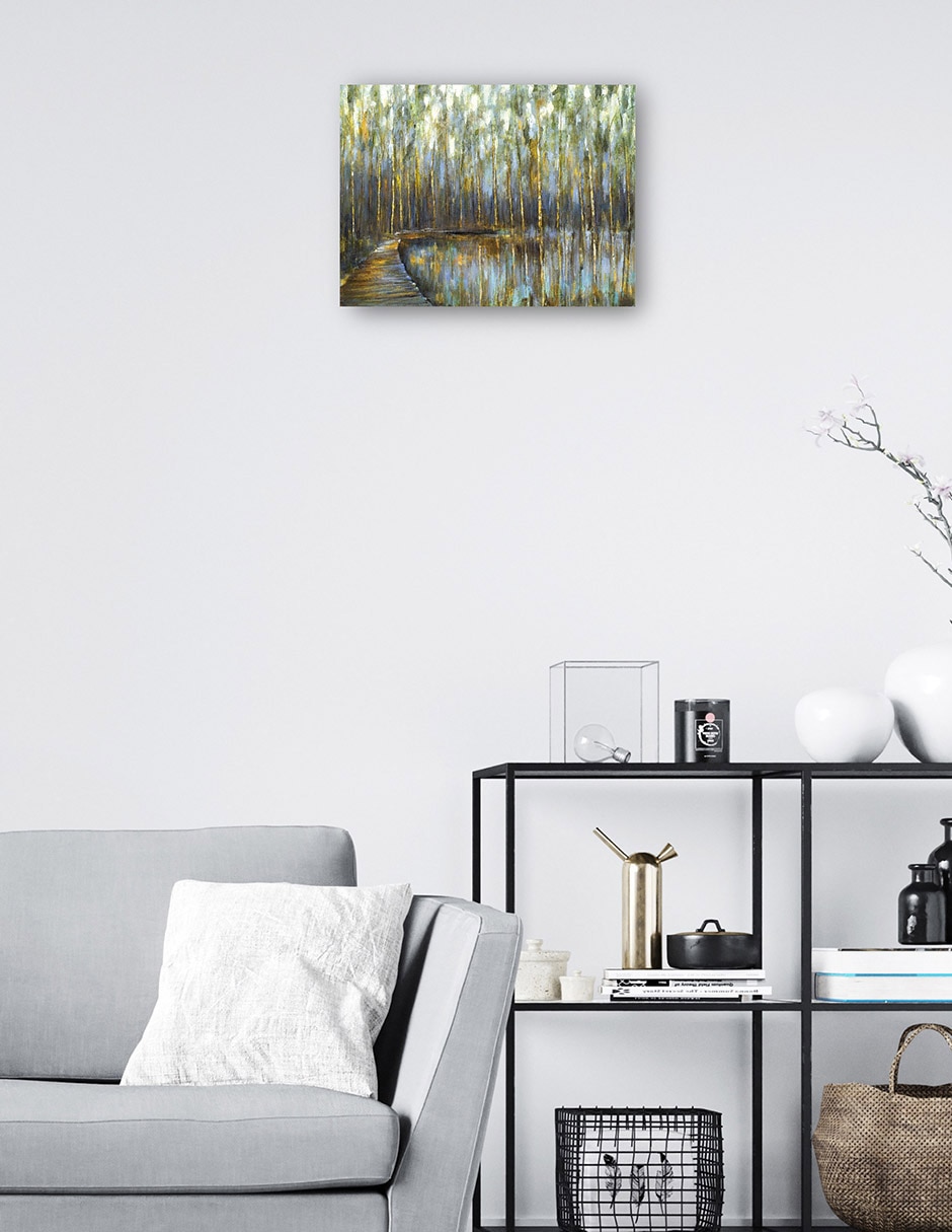 Cuadro decorativo Paseo Marítimo técnica mixta Lagunas 2