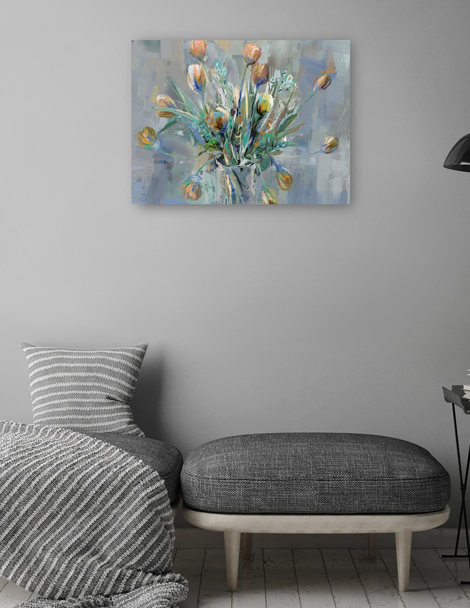 Cuadro decorativo Ramo De Tulipanes técnica mixta Floreros 4