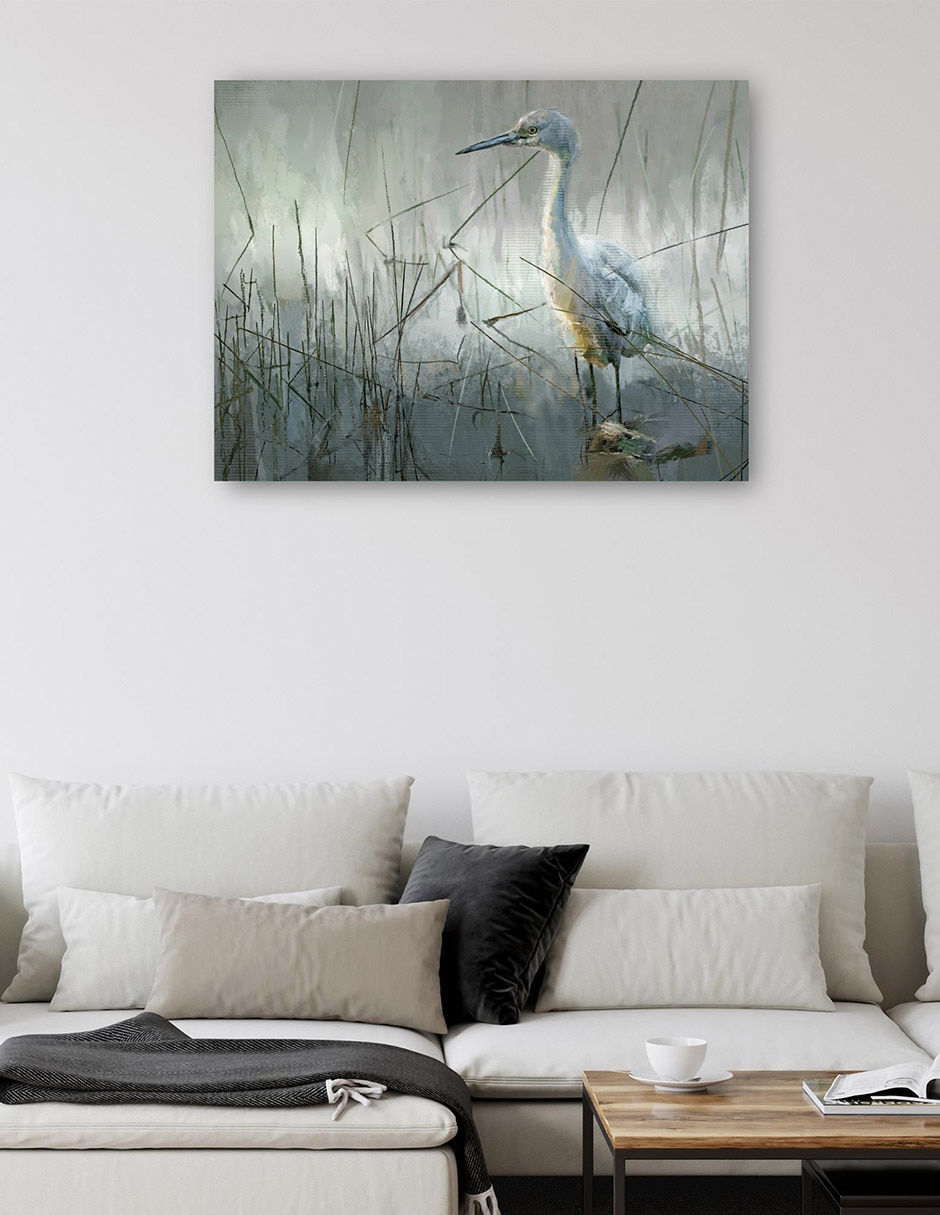 Cuadro decorativo Pausa en la costa técnica mixta Aves silvestres 6