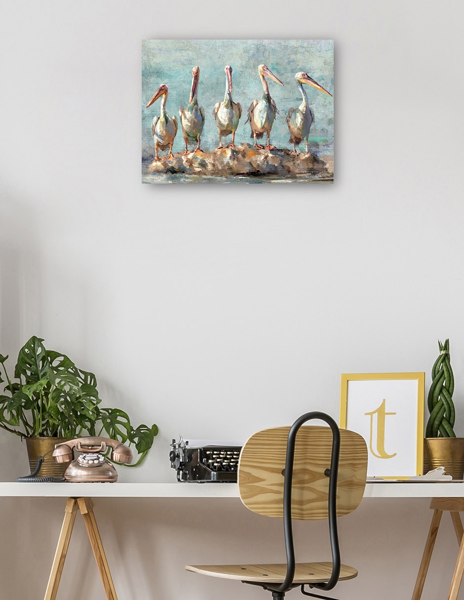 Cuadro decorativo Pausa pelícano técnica mixta Aves silvestres 4