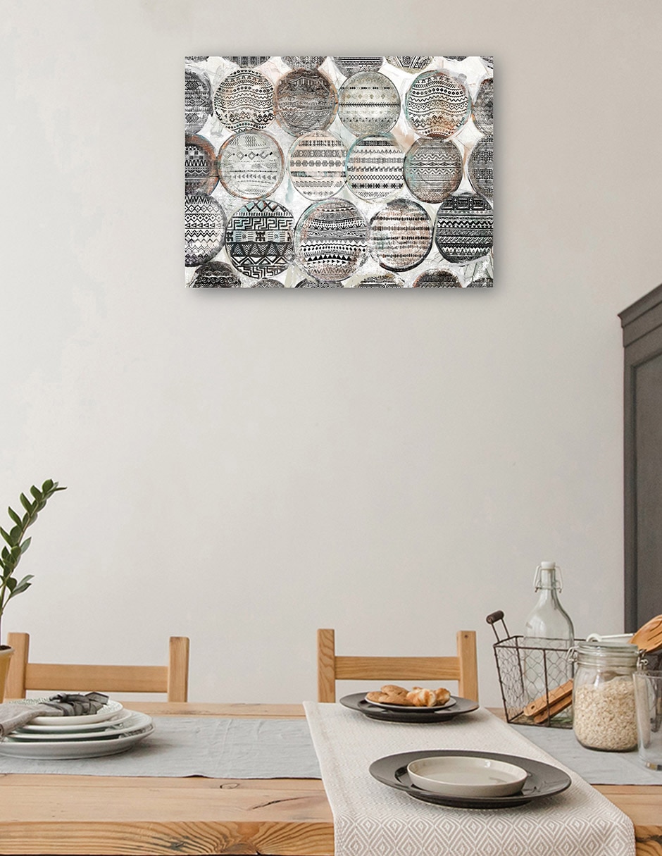 Cuadro decorativo Rondas Tribales técnica mixta Símbolos 4
