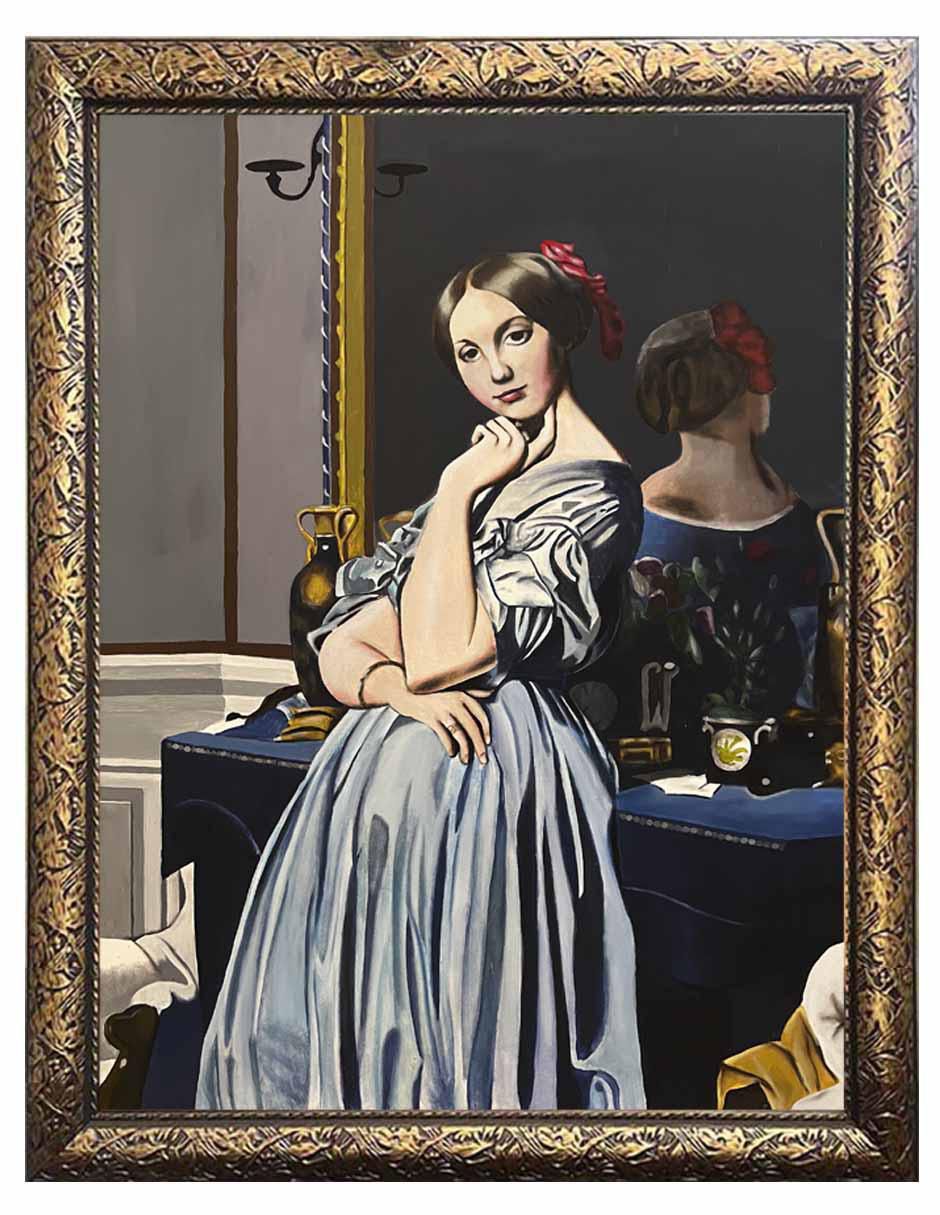 Pintura Condesa de Haussonville moderna técnica óleo Surrealismo