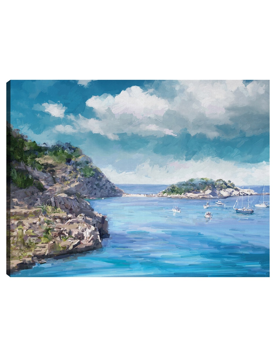 Cuadro decorativo Blues del puerto técnica mixta Playas