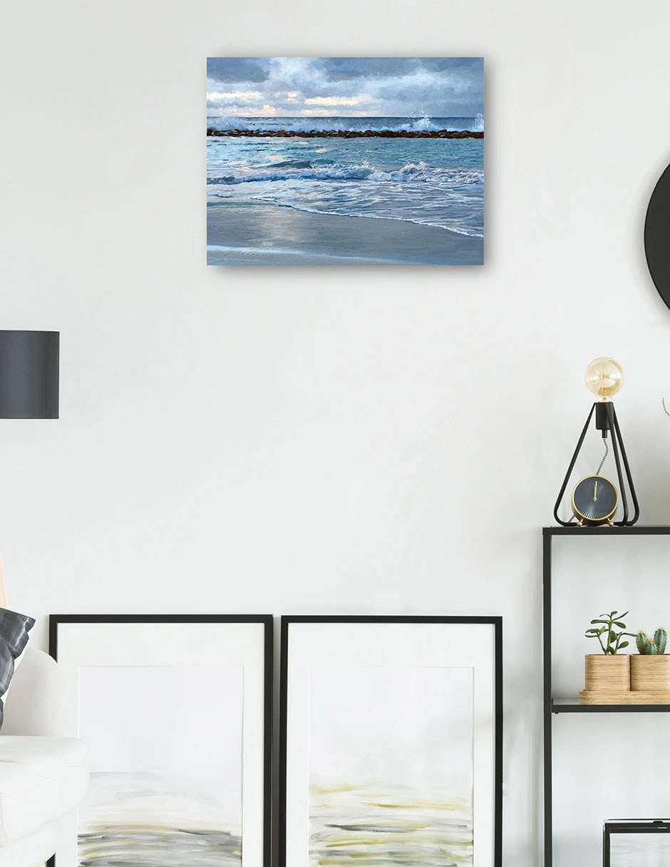 Cuadro decorativo Amanecer Azul técnica mixta Playas 3
